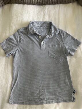 Vineyard Vines Boys Slim Striped Polo in Blue and White